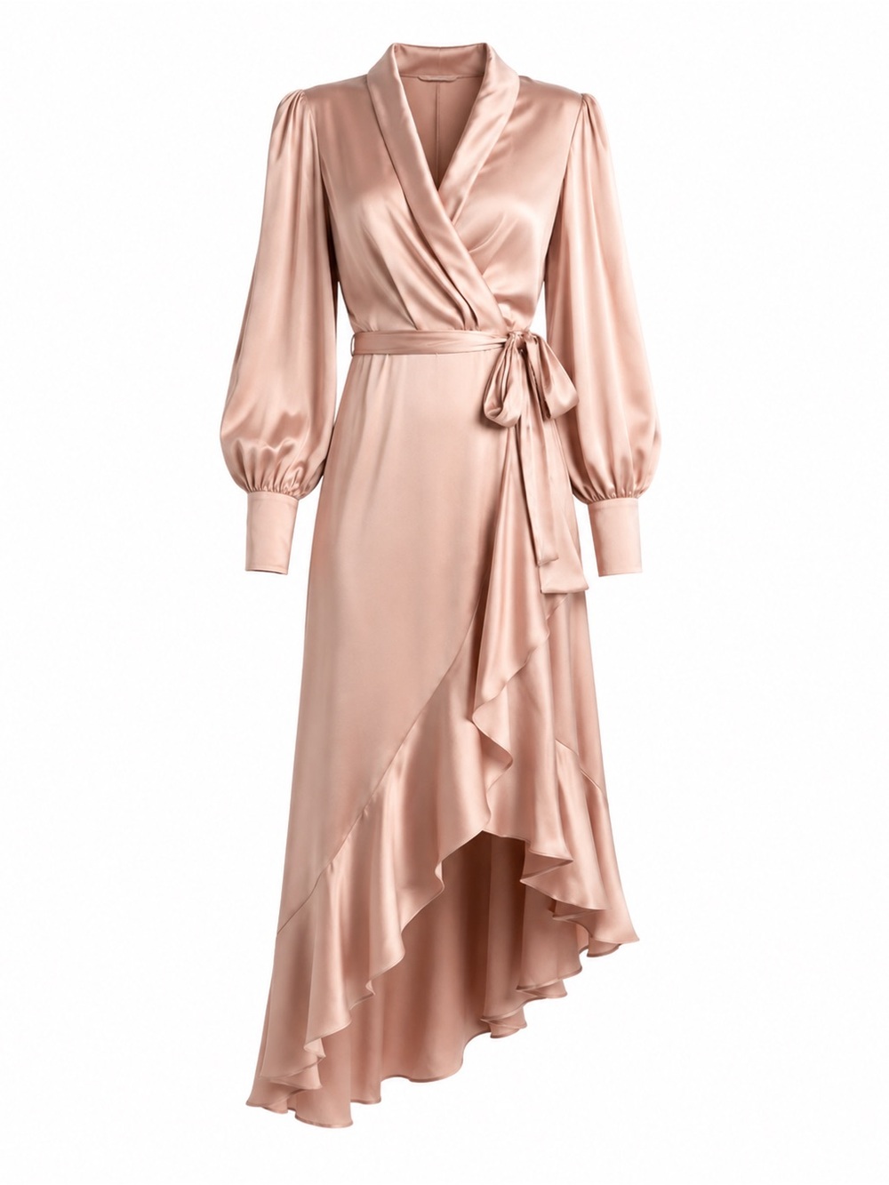 Zimmermann Blush Pink Asymmetrical Wrap Dress